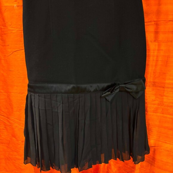 Andrew GN Black Wool with pleated silk bottom and Bow Skirt M - Picture 1 of 3